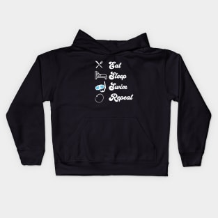 Eat, Sleep, Swim, Repeat Kids Hoodie